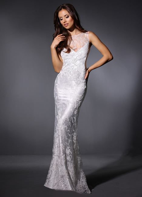 Model wearing a white gown 33