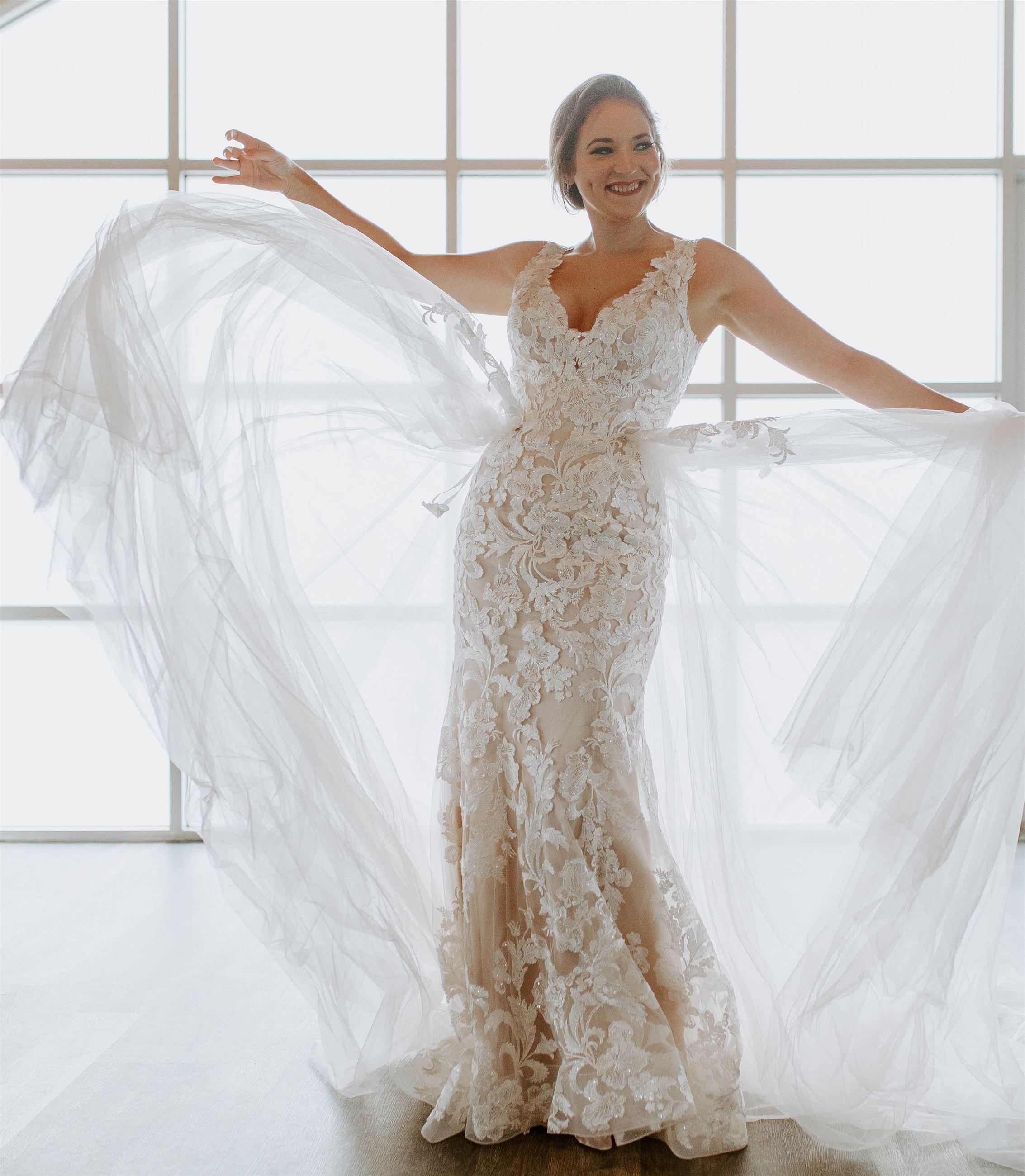 Model wearing a white gown 3